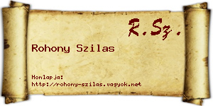 Rohony Szilas névjegykártya
